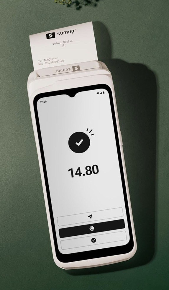SumUp-Terminal als Beispiel für kontaktloses Bezahlen